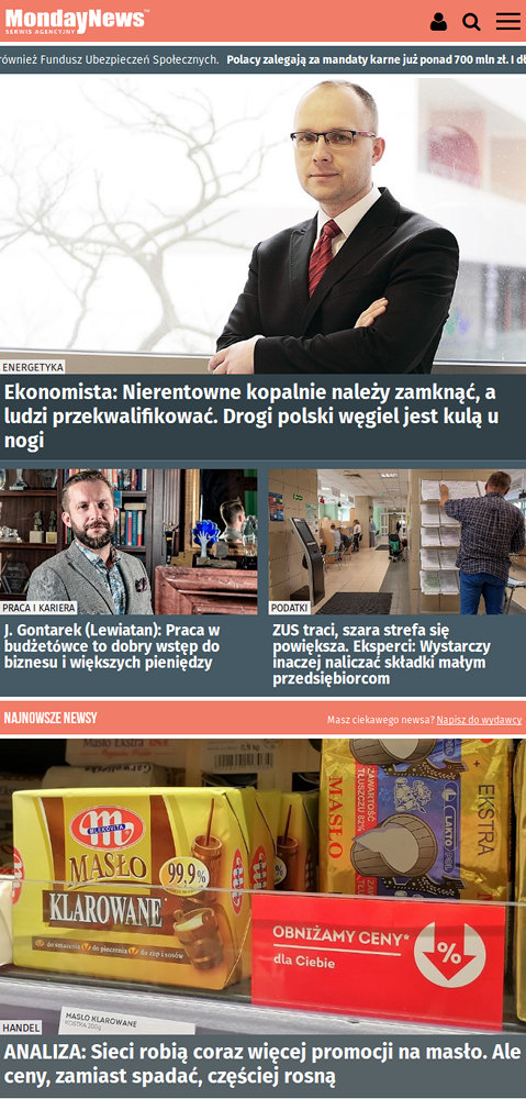 Portal nowościowy MondayNews - zrzut ekranu 4. Portal nowościowy MondayNews - zrzut ekranu 4.