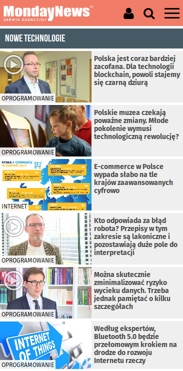 Portal nowościowy MondayNews - zrzut ekranu 5. Portal nowościowy MondayNews - zrzut ekranu 5.