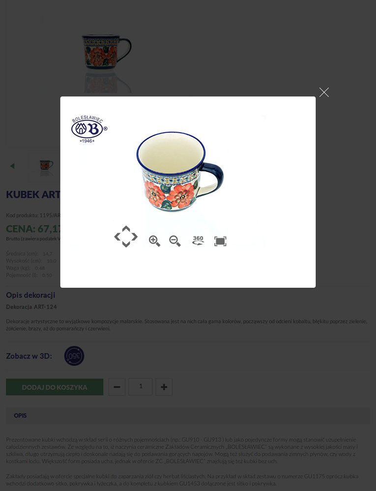 Sklep internetowy Zakłady ceramiczne Bolesławiec - zrzut ekranu 4. Sklep internetowy Zakłady ceramiczne Bolesławiec - zrzut ekranu 4.