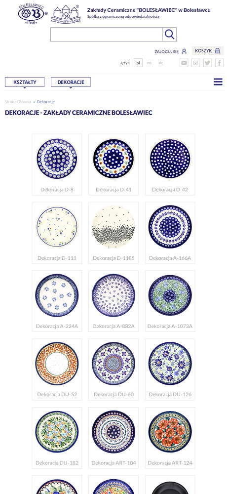 Sklep internetowy Zakłady ceramiczne Bolesławiec - zrzut ekranu 1. Sklep internetowy Zakłady ceramiczne Bolesławiec - zrzut ekranu 5.